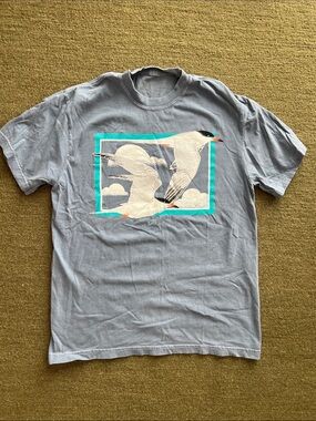 Bird Collective men’s m  Blue Graphic T-Shirt with Seagull Print